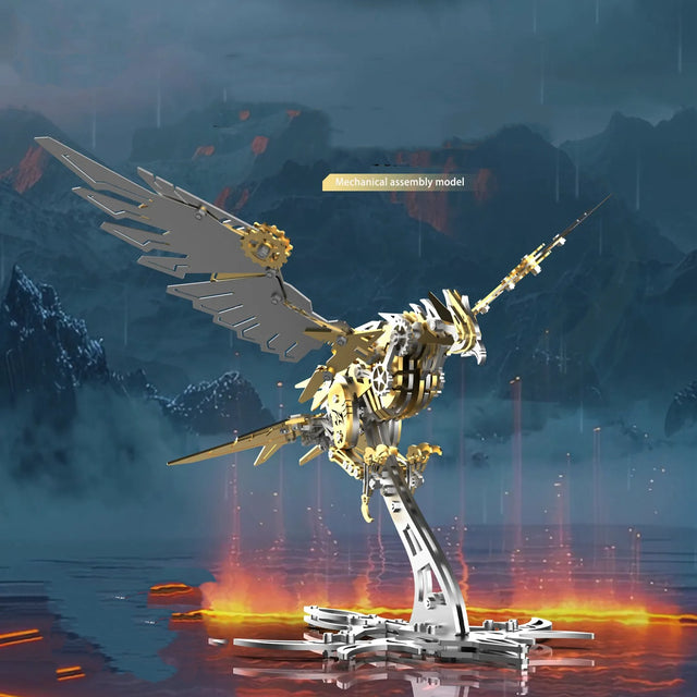 3D Metal Mechanical Steel Flying Eagle Assembly Ornaments Model Kit DIY Set