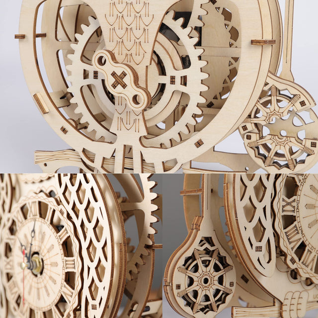 3D Wooden DlY Puzzle Handmade Owl Clock Model Kit Assembly Puzzles Gift Decor