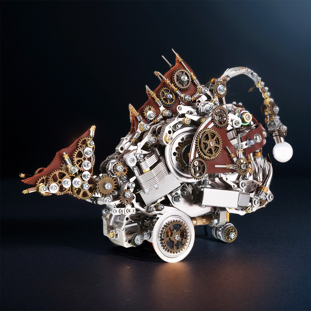 DIY 3D Mechanical Anglefish Metal Model Puzzles Building Block Set Toys