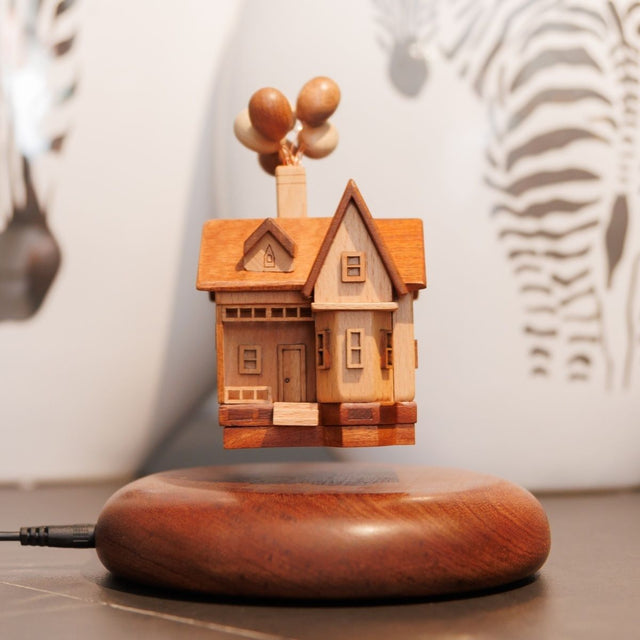 3D Wooden Magnetic Levitating Flying House Castle Home DecorDesktop Ornaments
