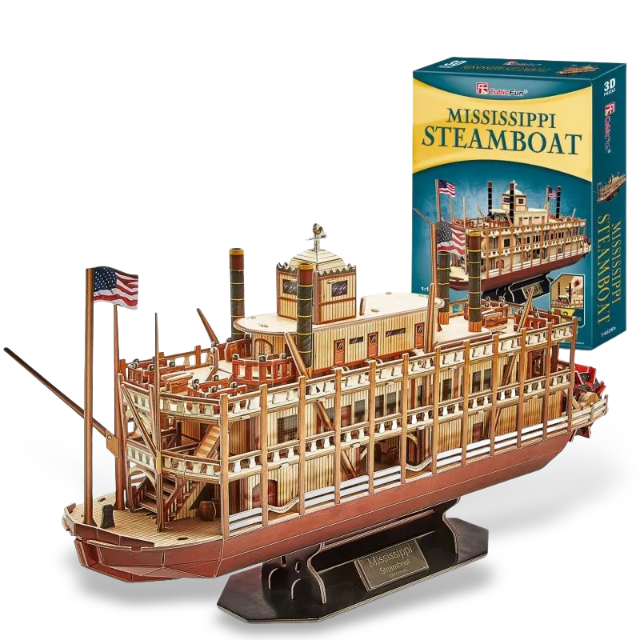 3D Puzzles Assembled Ship Model Toys Mississippi River Steam Ships Model Toys