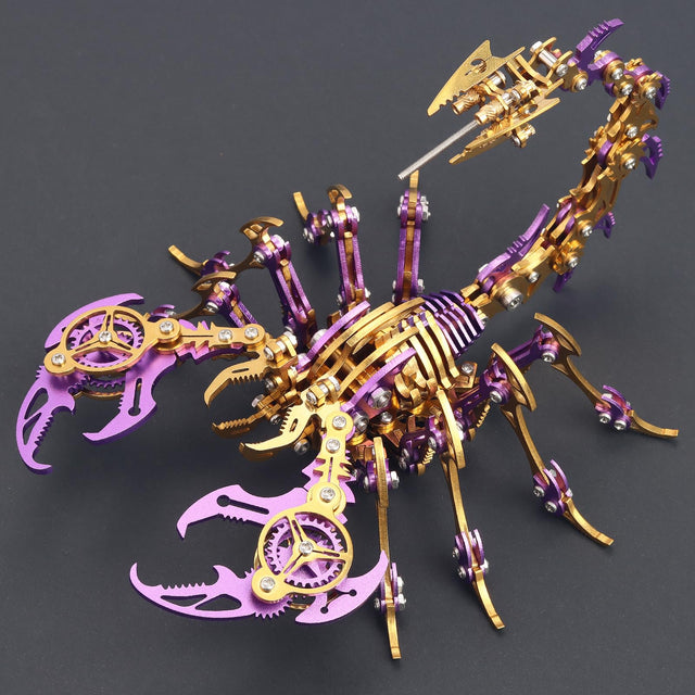 3D Metal Purple Gold Scorpion King Assembly Educational Puzzle DIY Toy