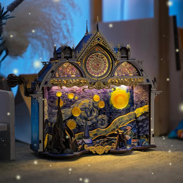 3D Metal Puzzles The Starry Night Diy Handcrafted Decorative Craft Models Kits