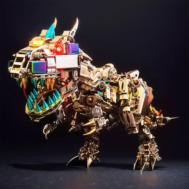 3D Mechanical Rex Dinosaur DIY Metal Model Puzzles Building Block Set Toys