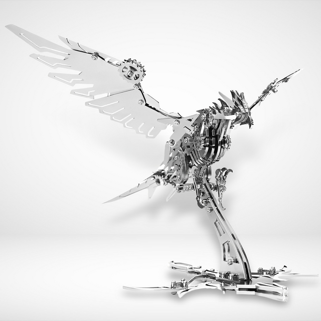 3D Metal Mechanical Steel Flying Eagle Assembly Ornaments Model Kit DIY Set