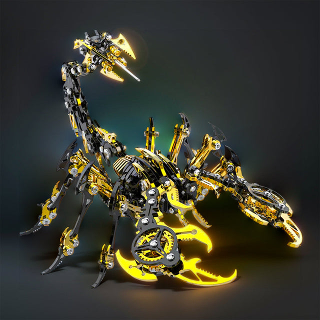3D Metal Black Gold Scorpion King Assembly Educational Puzzle DIY Toy
