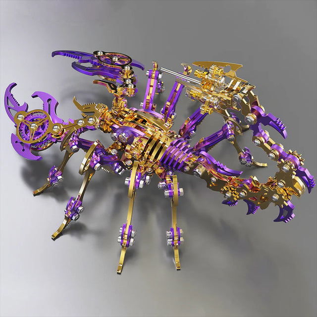 3D Metal Purple Gold Scorpion King Assembly Educational Puzzle DIY Toy