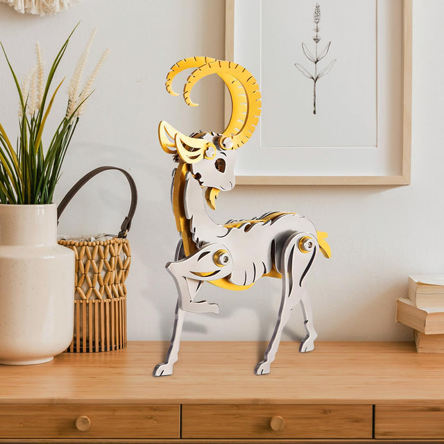 3D Metal Puzzle Mechanical Goat Model Kit Steel Ornaments Art Craft Gifts Toy