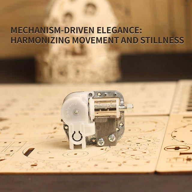 3D Wooden Music Box Puzzle Mechanical Musical Instruments zhongruan Model Kit