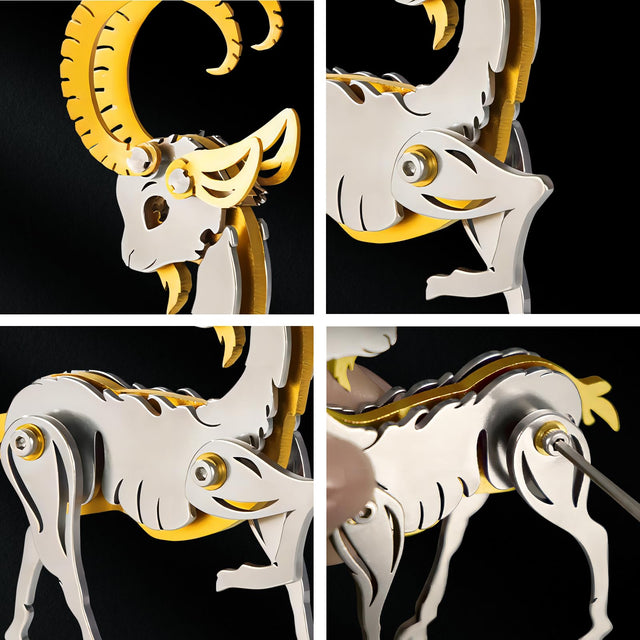 3D Metal Puzzle Mechanical Goat Model Kit Steel Ornaments Art Craft Gifts Toy