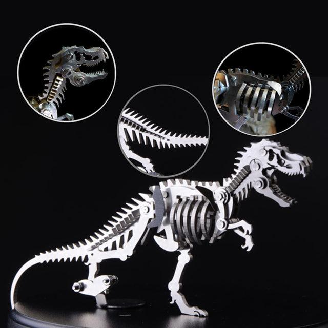 3D Metal Mechanical Steel Dinosaur Assembly Ornaments Model Kit