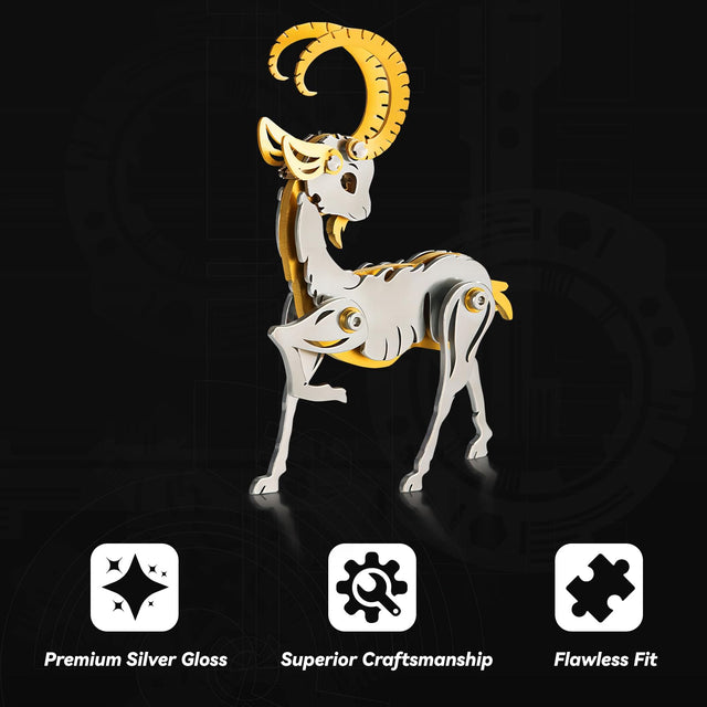 3D Metal Puzzle Mechanical Goat Model Kit Steel Ornaments Art Craft Gifts Toy