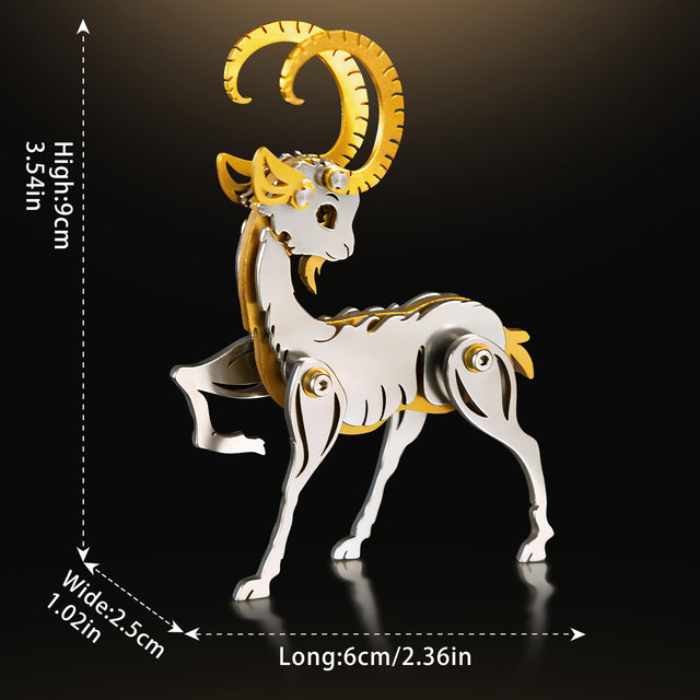 3D Metal Puzzle Mechanical Goat Model Kit Steel Ornaments Art Craft Gifts Toy