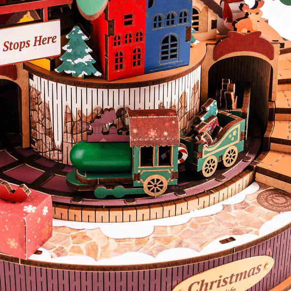 3D Wooden Puzzles Music Box Christmas Tree DIY Building Model Kit Xmas Gift