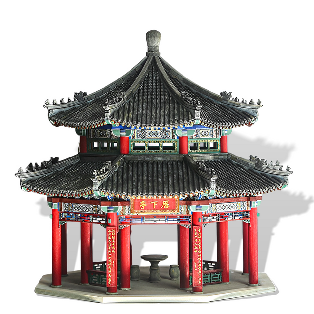Li xia Pavilion Building 3D Puzzles Mortise and Tenon DIY Model Kit