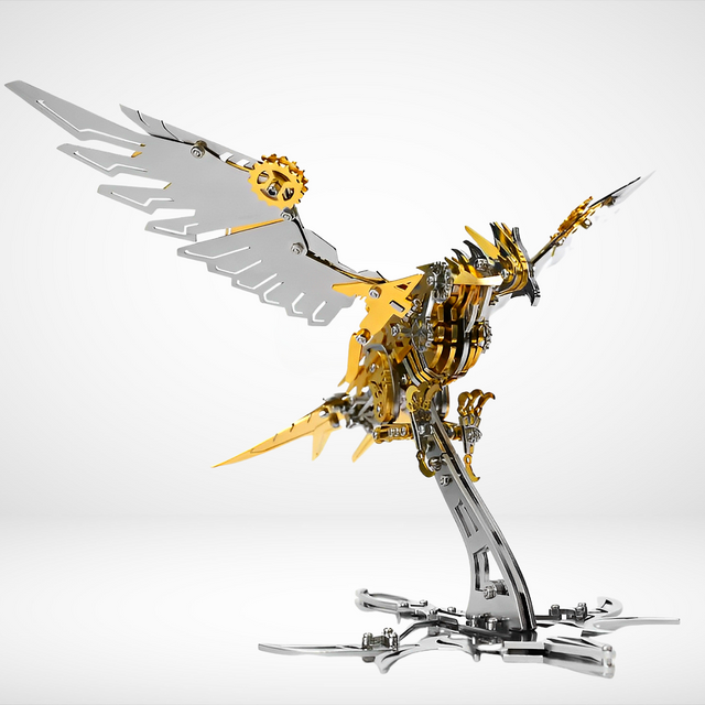 3D Metal Mechanical Steel Flying Eagle Assembly Ornaments Model Kit DIY Set