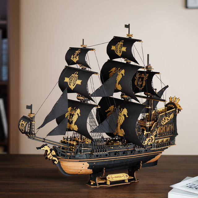 DIY Ship Model Toys The Seahorse Barque 3D Wooden Puzzle Boys Gift Ship Models