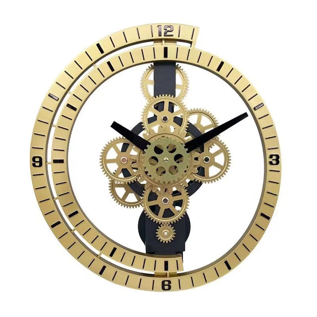 16 inch Large Gear Wheel Hour Analog Wall Clock Steampunk Mechanical Home Decor