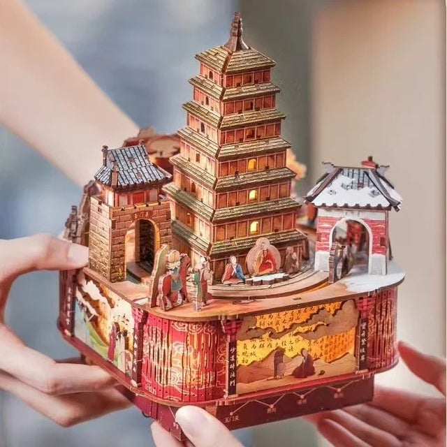 Journey to the West DIY Music Box Puzzle Chinese Style 3D Wooden Puzzles