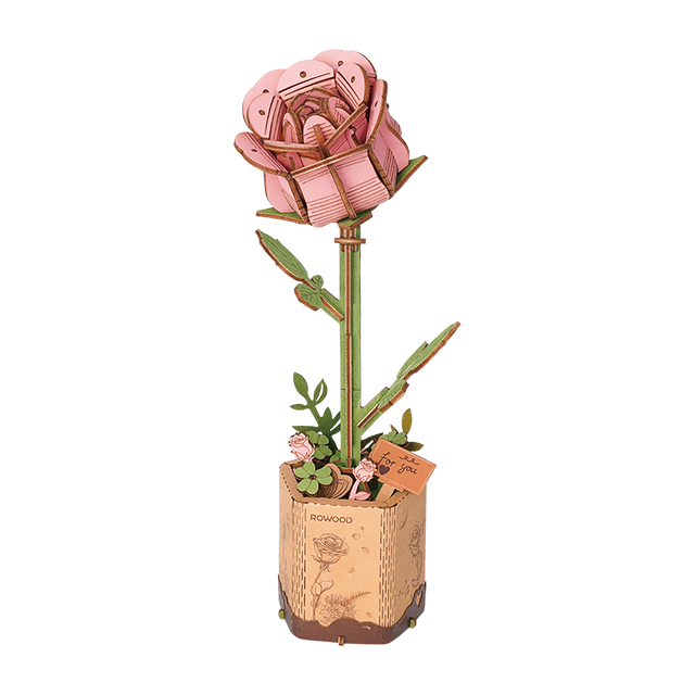 Flower Bouquet DIY 3D Wooden Puzzle  Floral Craft Kit  Creative Home Decor Gift