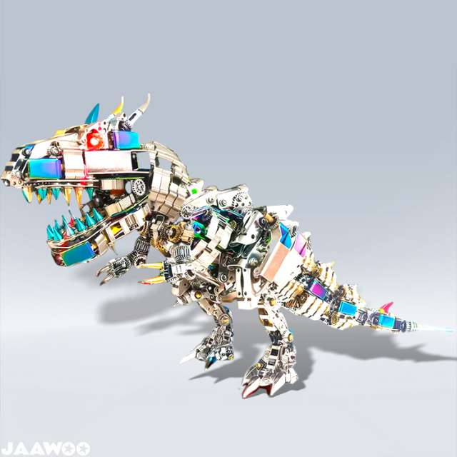 3D Mechanical Rex Dinosaur DIY Metal Model Puzzles Building Block Set Toys