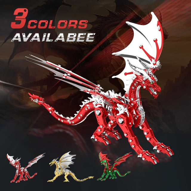 3D DIY Metal Dragon Myth Puzzle Building Set Collectible Mechanical Models Kit