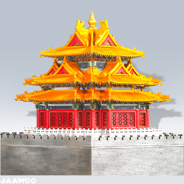 Corner Tower Collection Building 3D Puzzles Mortise and Tenon DIY Model Kit