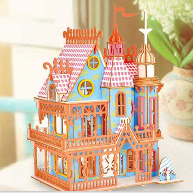 3D Wooden DlY Puzzle Dream Villa Assembled Building Model Toy For Kids