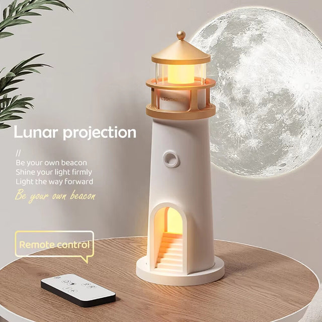Galaxy Moon Projection Lighthouse Ambient Night Light Motion Sensor Table Lamp