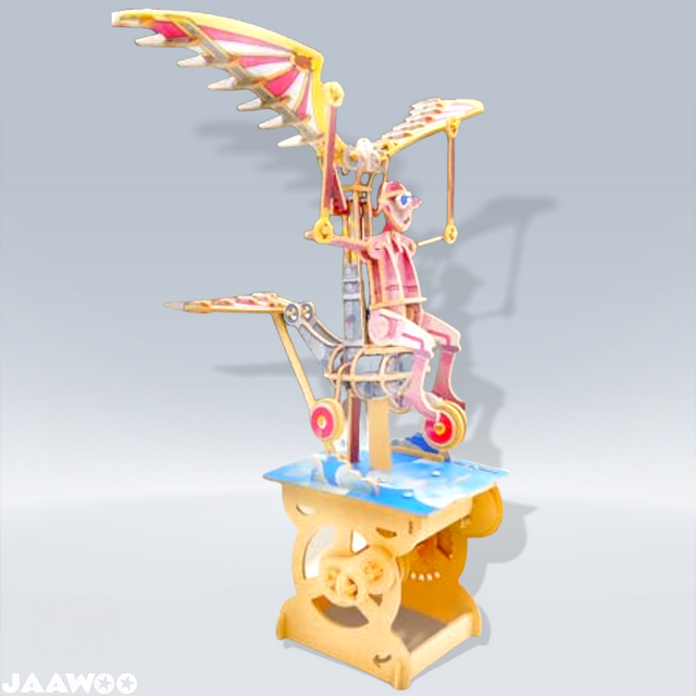 Mechanical 3D Wooden Puzzle DIY Music Box Kit Flying Dreamer Home Decor Model