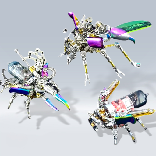 Metal 3D Puzzles Mechanical Firefly Wasp Assembly Building Model Kit DIY Toys