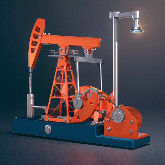 Oil Pumping Unit Metal Assembly Model Electric DIY Pump Jack Creative Kit Toy