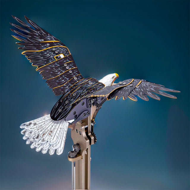 Bald Eagle Sculpture Kit with Flapping Wings Metal Model DIY Assembly Toys
