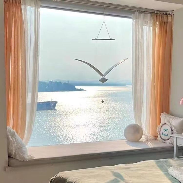Creative Wall Hanging Flying Wooden Seagull Bird Wood Artwork Home Decor