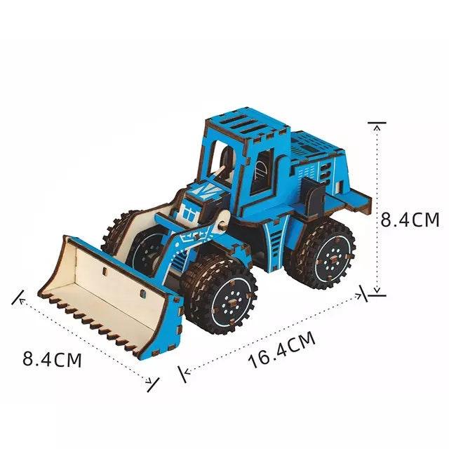 3D Wooden Puzzle DIY Toy Mechanica Engineering Vehicles Car Model For Kids