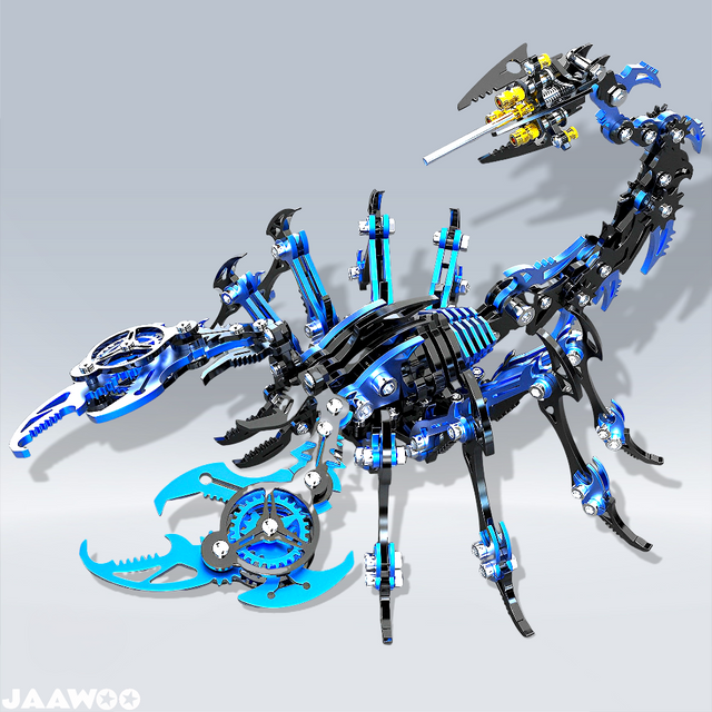 3D Metal Black-Blue Scorpion King Assembly Educational Puzzle DIY Toy