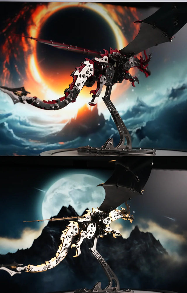 3D Metal Mechanical Steel Flying Dragon Assembly Ornaments Model Kit DIY Set