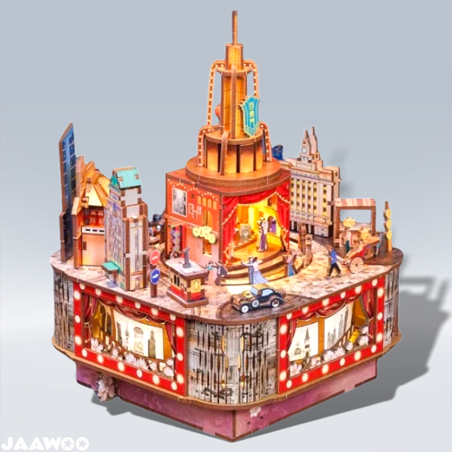 Paramount Ballroom DIY Music Box Puzzle Dancing City Style 3D Wooden Puzzles