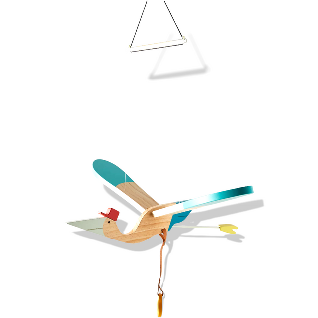 Handmade Creative Wall Hanging Flying Wooden Bird Wood Artwork Decor For Kids