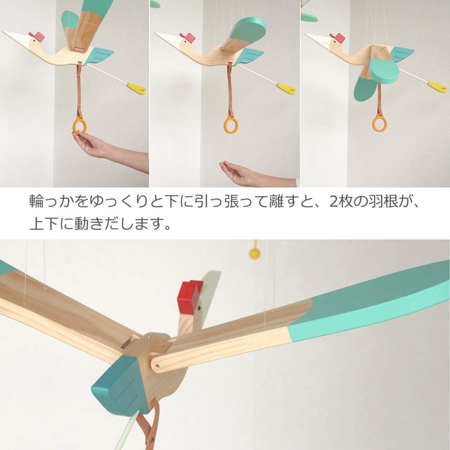 Handmade Creative Wall Hanging Flying Wooden Bird Wood Artwork Decor For Kids