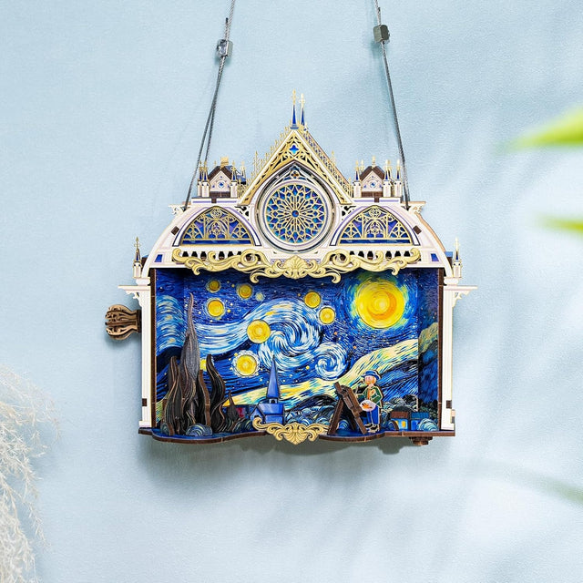 3D Metal Puzzles The Starry Night Diy Handcrafted Decorative Craft Models Kits