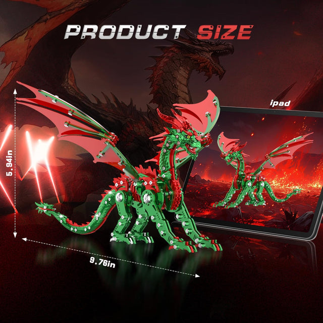 3D DIY Metal Dragon Myth Puzzle Building Set Collectible Mechanical Models Kit
