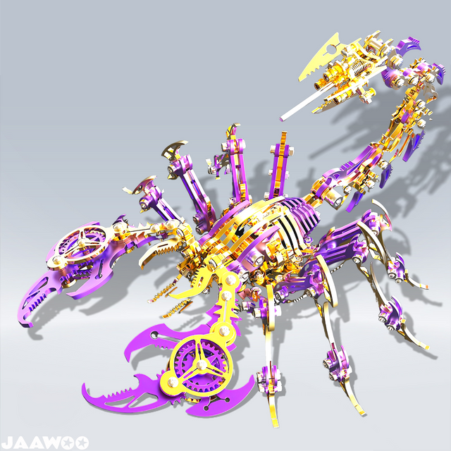 3D Metal Purple Gold Scorpion King Assembly Educational Puzzle DIY Toy