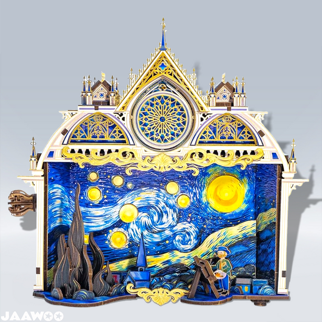 3D Metal Puzzles The Starry Night Diy Handcrafted Decorative Craft Models Kits
