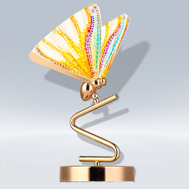Metal Butterfly Table Lamp Stained Glass Table Lamp Bedroom Light Decoration