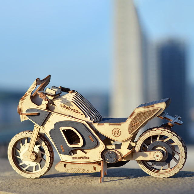 3D Wooden Puzzle Motorcycle Vehicle Model Kit DIY Assembly Toy Creative Gift
