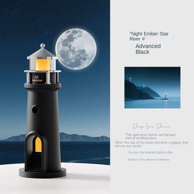 Galaxy Moon Projection Lighthouse Ambient Night Light Motion Sensor Table Lamp
