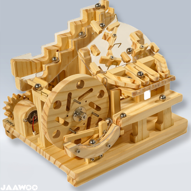3D Wooden Puzzle Marble Run Modules DIY Kit Rolling Ball Race Machine Model