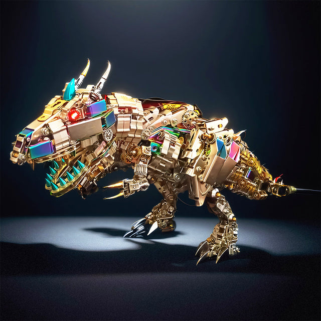 3D Mechanical Rex Dinosaur DIY Metal Model Puzzles Building Block Set Toys
