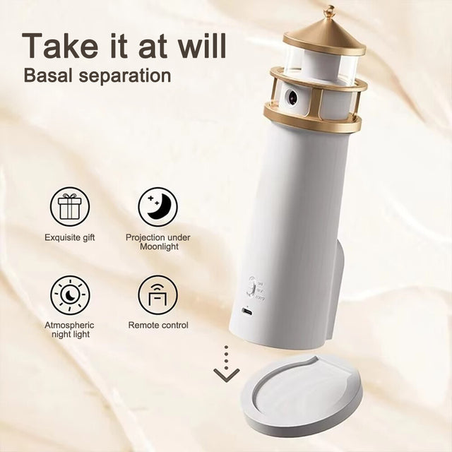 Galaxy Moon Projection Lighthouse Ambient Night Light Motion Sensor Table Lamp